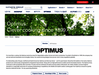 optimusstoves.com screenshot