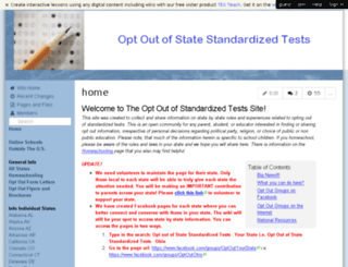 optoutofstandardizedtests.wikispaces.com screenshot