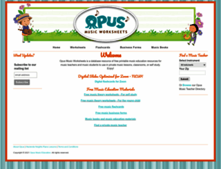 opusmusicworksheets.com screenshot