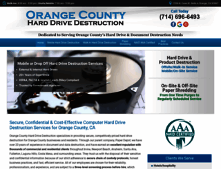 orangecountyharddrivedestruction.com screenshot