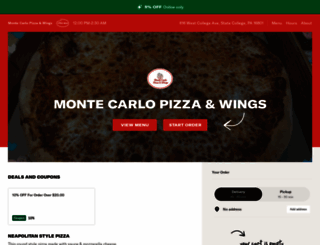 ordermontecarlopizza.com screenshot