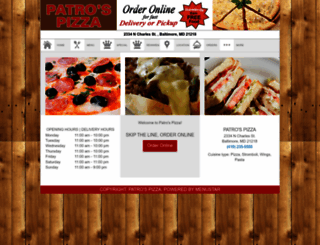 orderpatrospizzamd.com screenshot