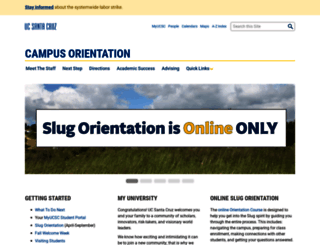 orientation.ucsc.edu screenshot