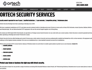 ortechsecurityservices.com.au screenshot