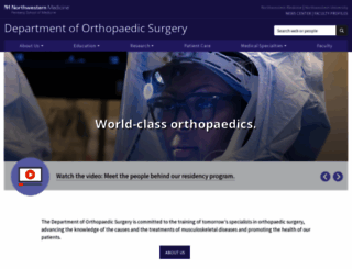 orthopaedics.northwestern.edu screenshot