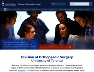 orthopaedics.utoronto.ca screenshot