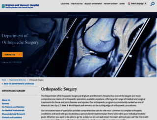 orthopedics.brighamandwomens.org screenshot
