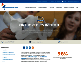 orthopedics.childrenscolorado.org screenshot