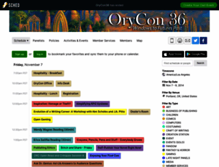 orycon36.sched.org screenshot