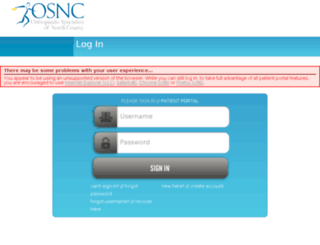 osnc.omedixpatientportal.com screenshot