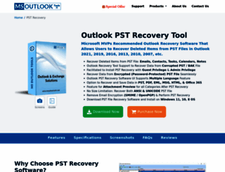 outlook-recovery.msoutlooktools.com screenshot