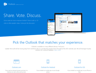 outlook.uservoice.com screenshot