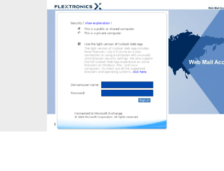 outlookam.flextronics.com screenshot