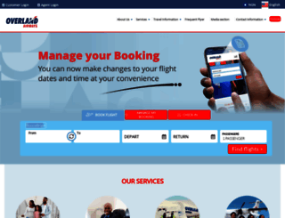overlandairways.com screenshot
