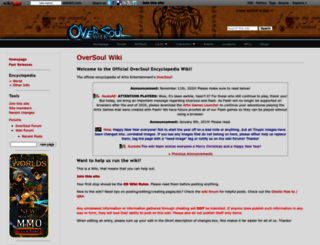 oversoulgame.wikidot.com screenshot