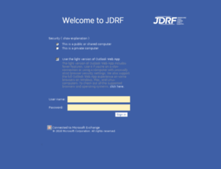 owa.jdrf.org screenshot