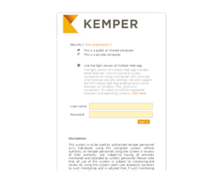 owa.kemper.com screenshot