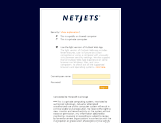 owa.netjets.com screenshot
