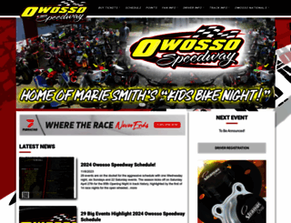 owossospeedway.com screenshot