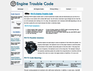 p0172.enginetroublecode.com screenshot