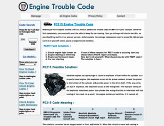 p0215.enginetroublecode.com screenshot