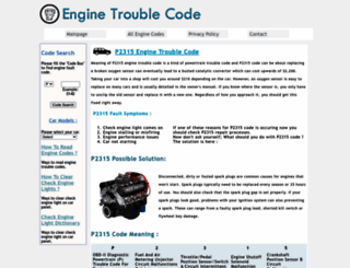 p2315.enginetroublecode.com screenshot