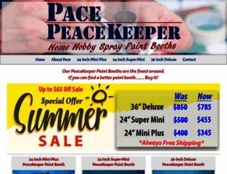 pacepaintbooth.com screenshot