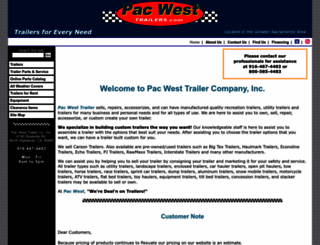 pacwesttrailers.com screenshot