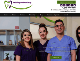 paddingtondentistry.com.au screenshot