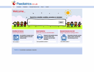 paediatrics.co.uk screenshot