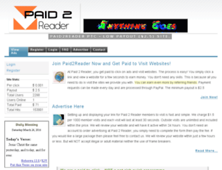 paid2reader.com screenshot