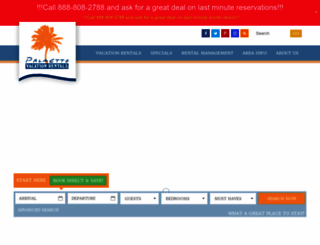 palmettovacationrentals.com screenshot