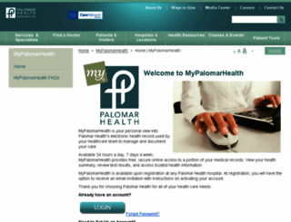 palomarhealth.iqhealth.com screenshot