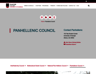 panhellenic.uga.edu screenshot