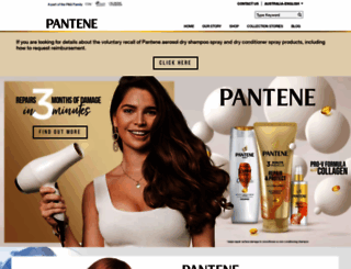 pantene.com.au screenshot