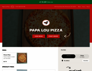 papaloupizza.com screenshot