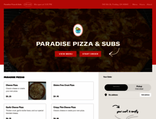 paradisepizzasubs.com screenshot