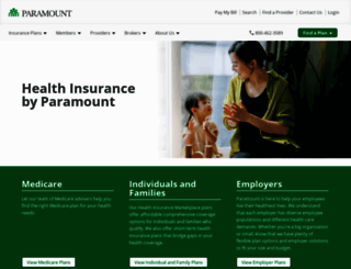 paramounthealthcare.com screenshot