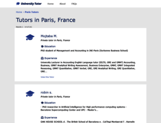 paris.universitytutor.com screenshot