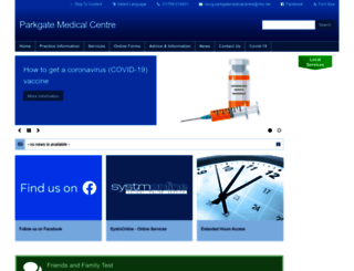 parkgatemedicalcentre.co.uk screenshot