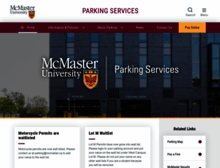 parking.mcmaster.ca screenshot