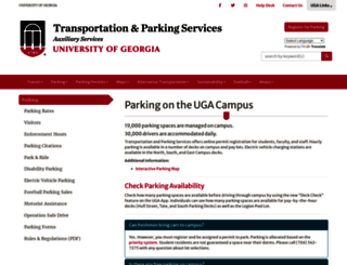 parking.uga.edu screenshot