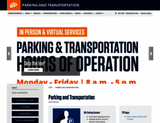 parking.utep.edu screenshot