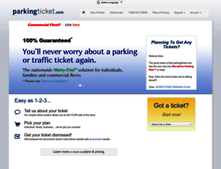 parkingticket.com screenshot