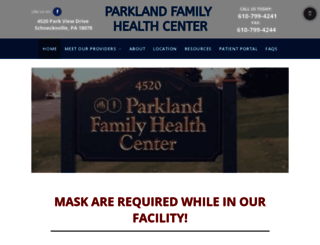 parklandfamilyhealth.com screenshot