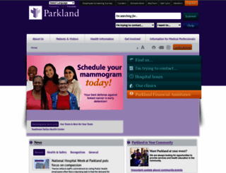 parklandhospital.com screenshot