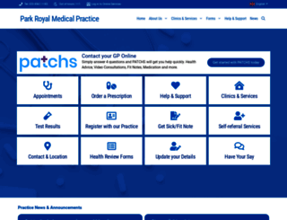 parkroyalmedicalpractice.nhs.uk screenshot