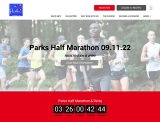 parkshalfmarathon.com screenshot