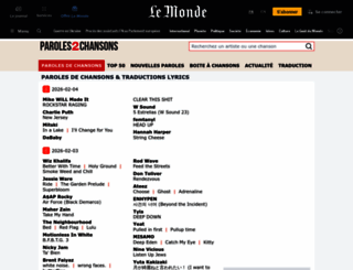 paroles2chansons.com screenshot