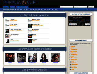 parolesdeclip.fr screenshot